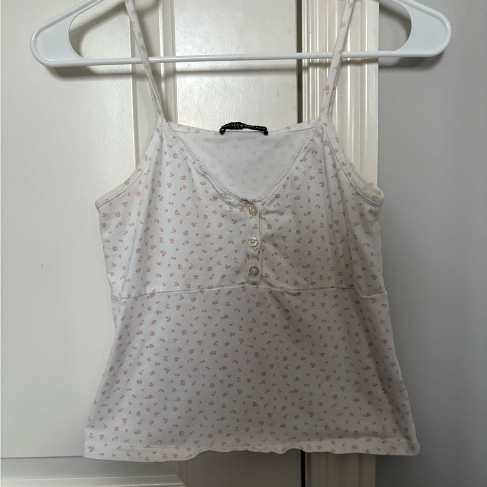 Brandy Melville Baby Pink Tiffany Floral Tank